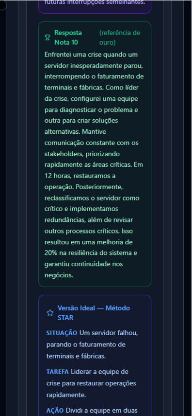 Demonstração da Resposta de Ouro com Método STAR